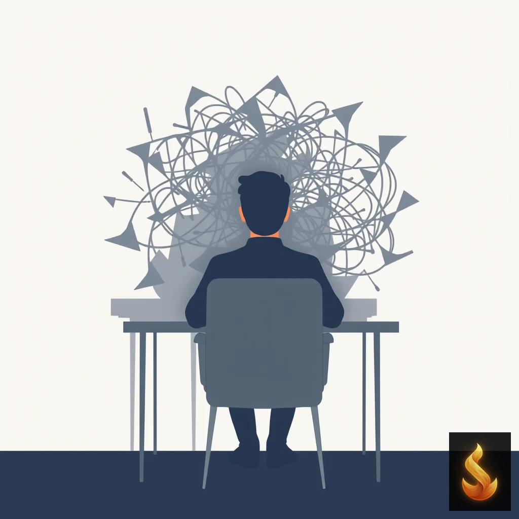 A person casting a complex, chaotic shadow, representing the hidden cognitive load of ADHD masking.