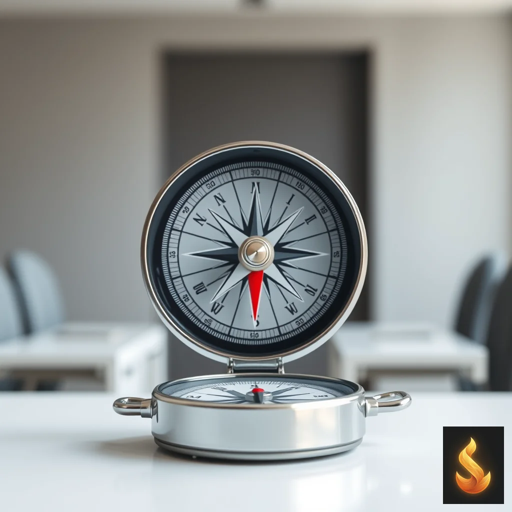 A compass with a spinning, erratic needle, symbolizing the mismatch of traditional therapy for ADHD.