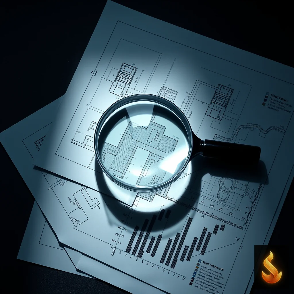 A magnifying glass over technical charts representing clinical screening tools.