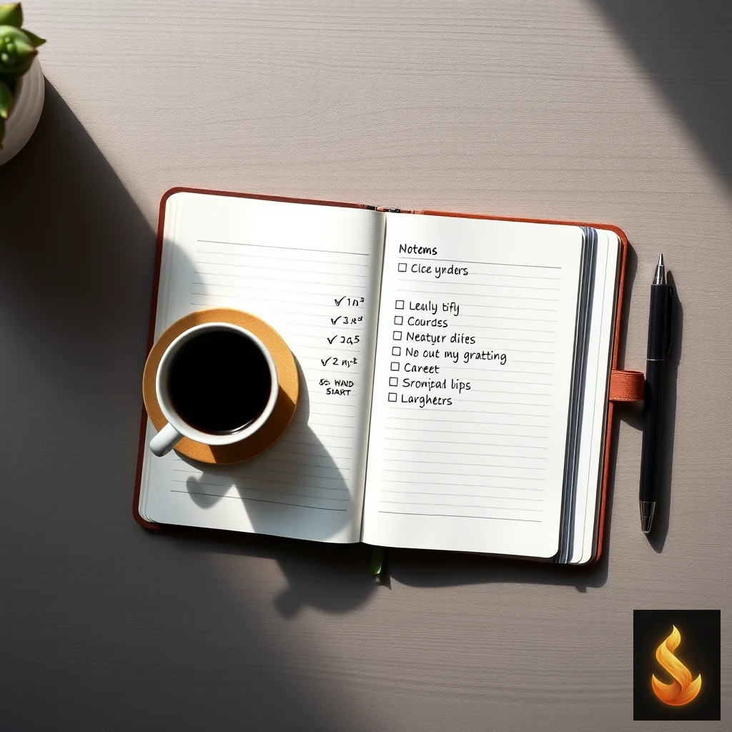 A clean, organized workspace with notes, symbolizing a systems-thinking approach.