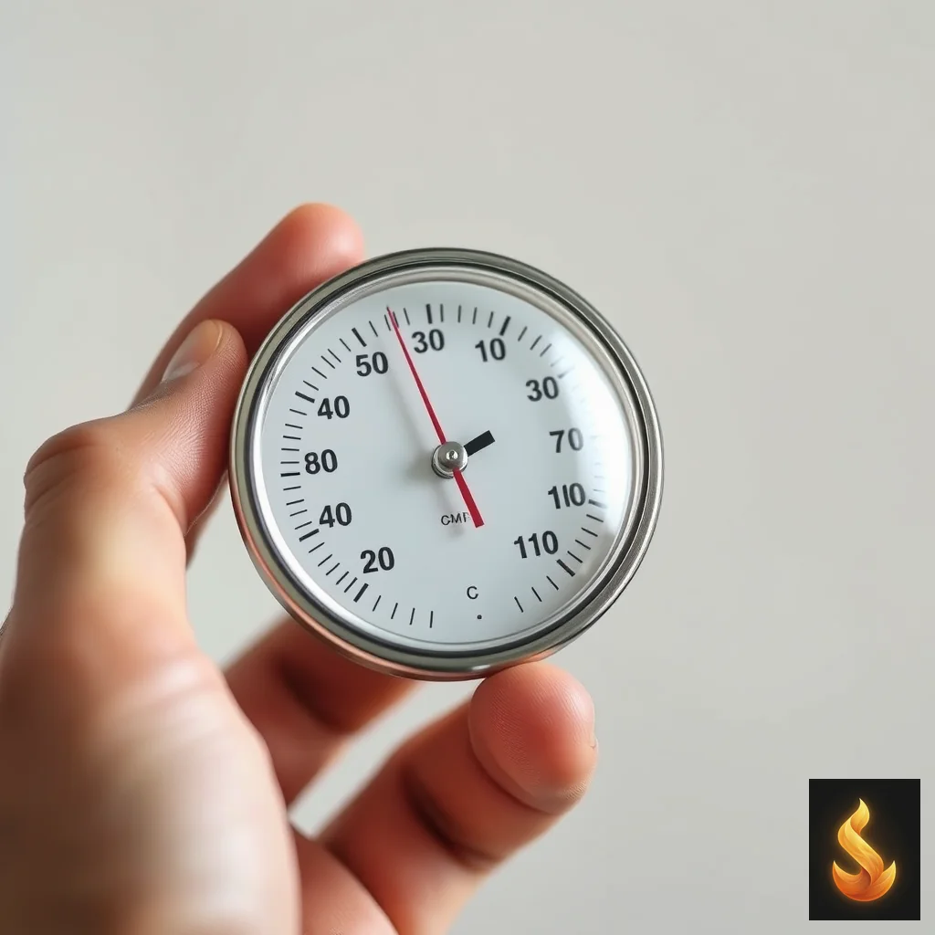 An analog thermometer held in a hand, representing objective self-measurement.