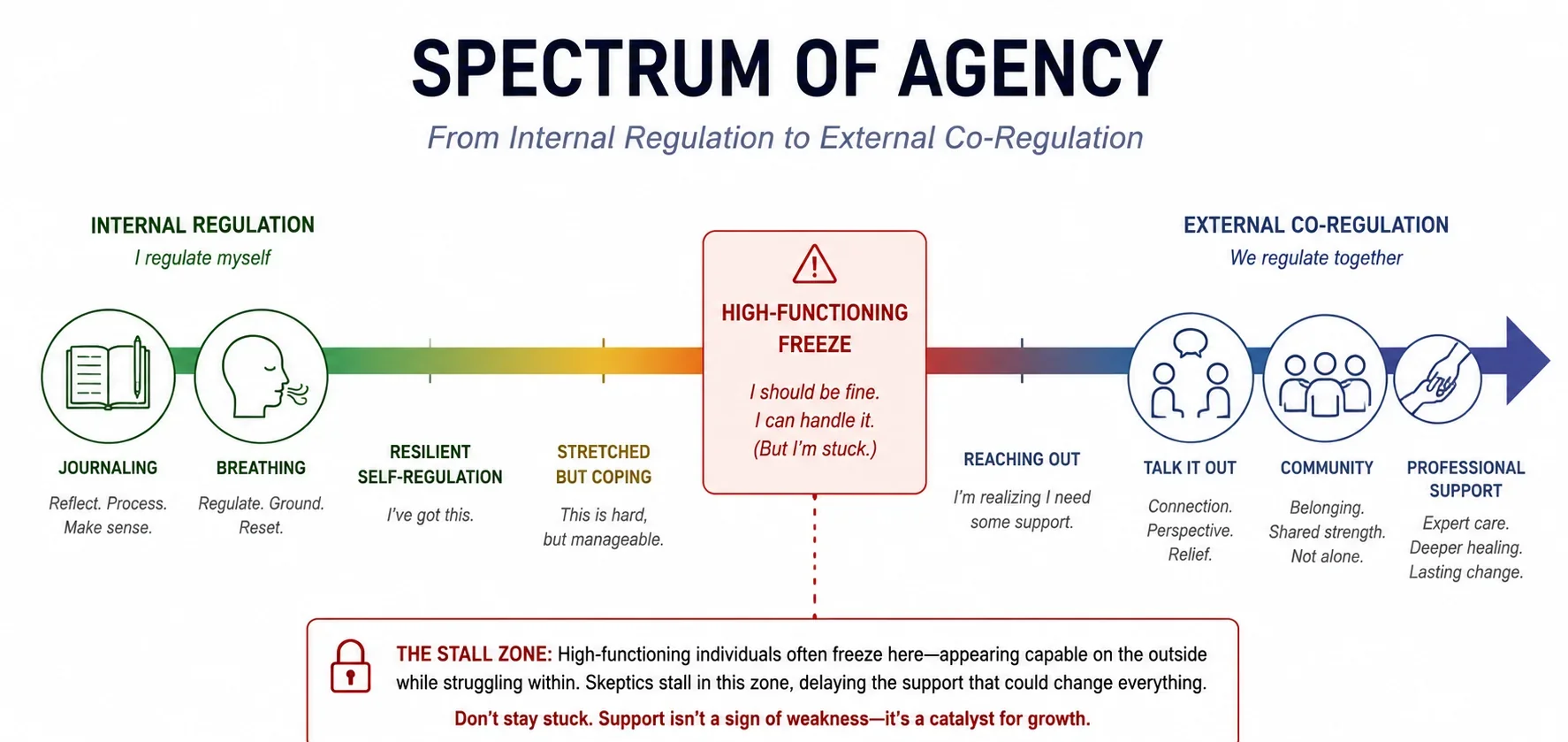 Spectrum diagram showing internal regulation to co-regulation.