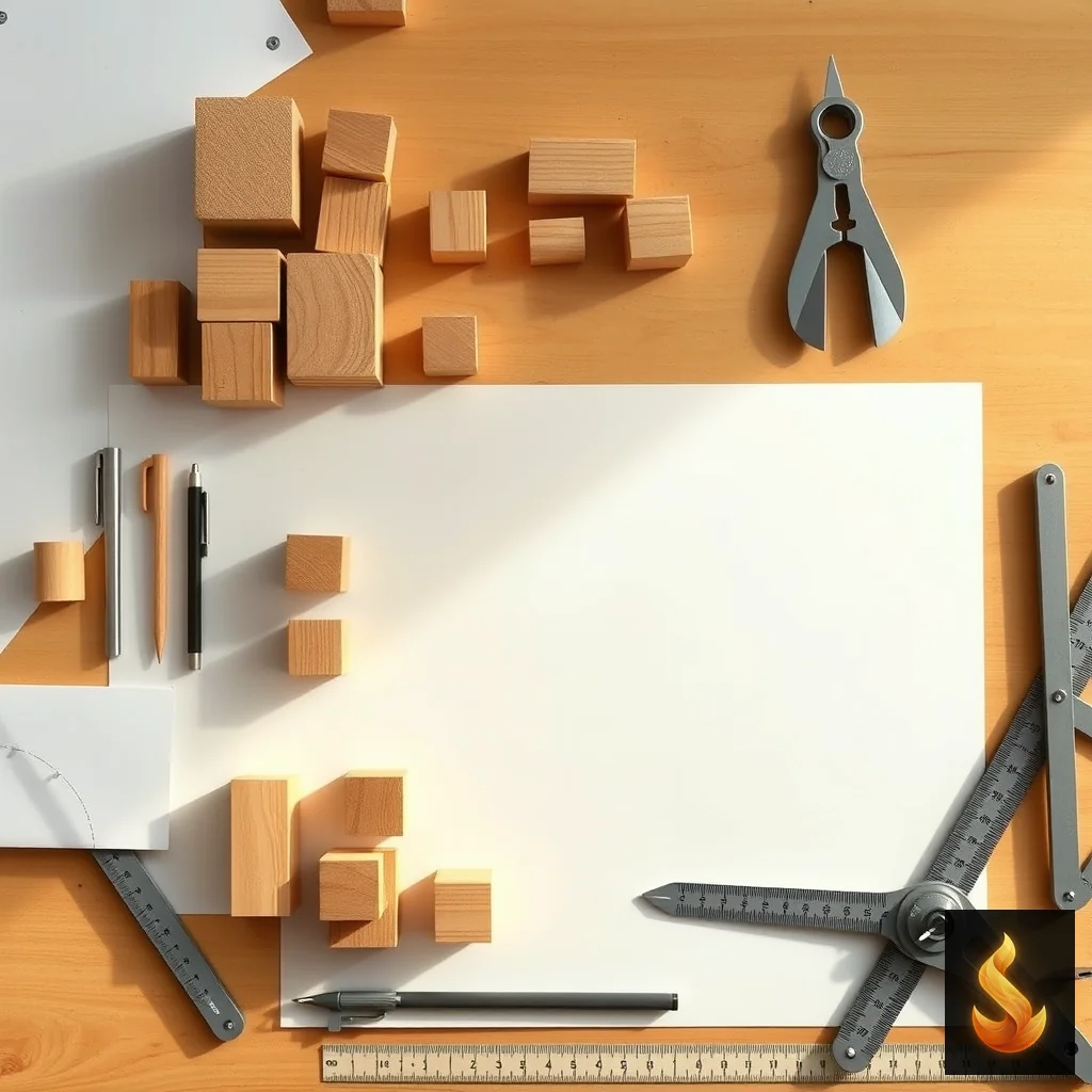Geometric wooden blocks arranged on a drafting table, representing the clinical decision matrix for matching symptom clusters to therapeutic modalities.