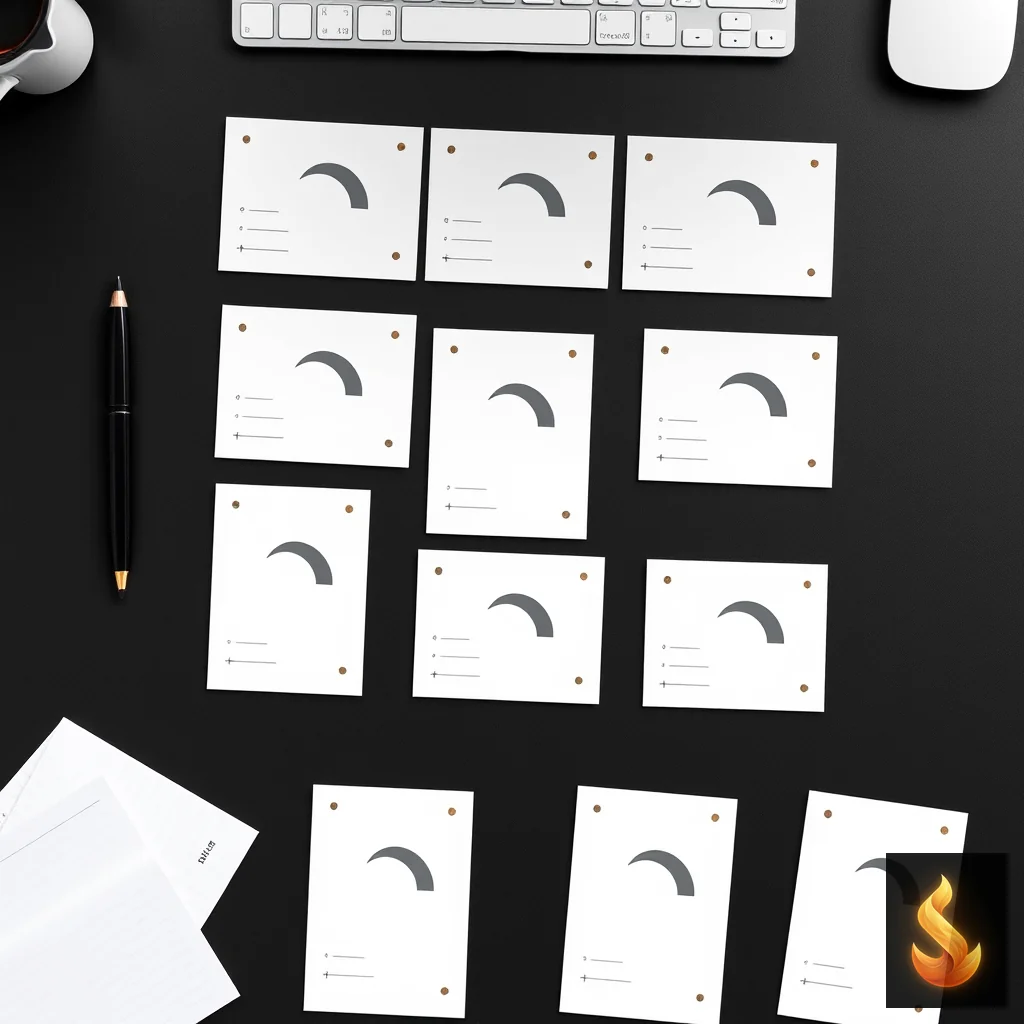 Structured assessment cards arranged on a dark surface, representing root-cause clarity and clinical metrics.