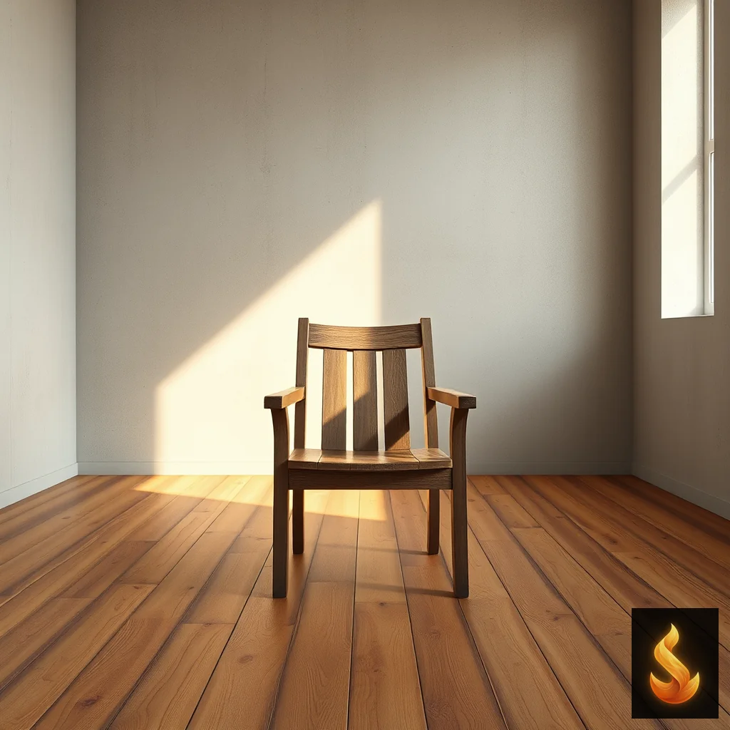 A single wooden chair in a sunlit minimalist room representing personal autonomy.