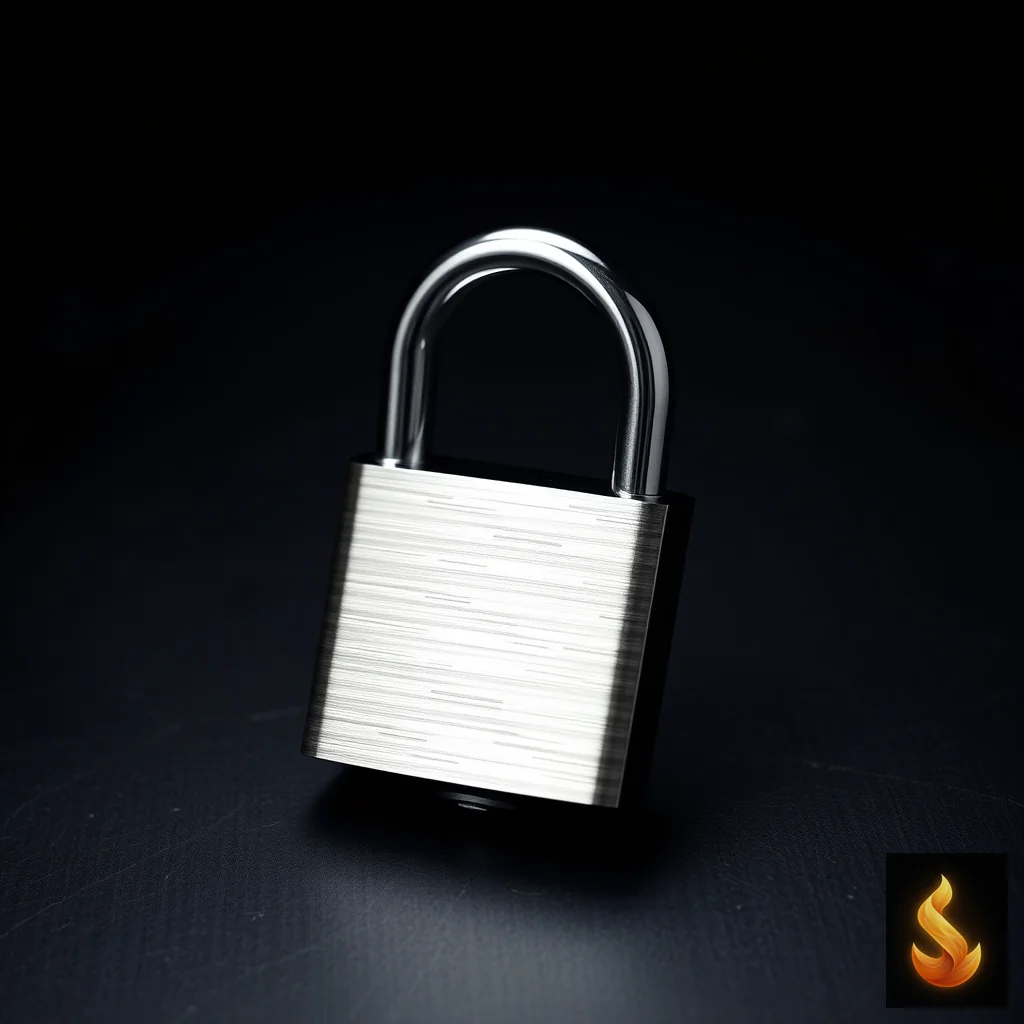 A sleek mechanical padlock on a dark slate surface, representing absolute personal data privacy and secure self-assessments.