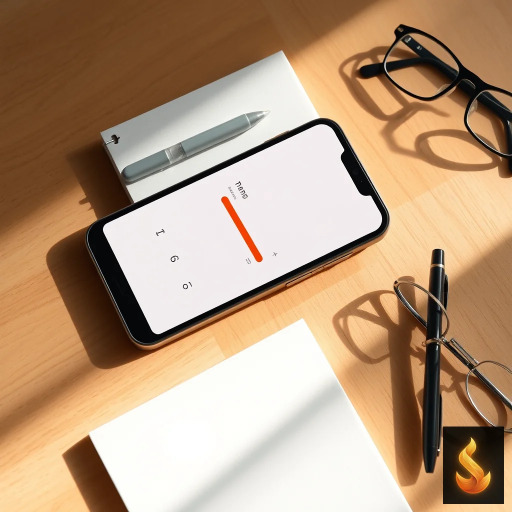 Phone showing assessment results on desk with pen and notebook