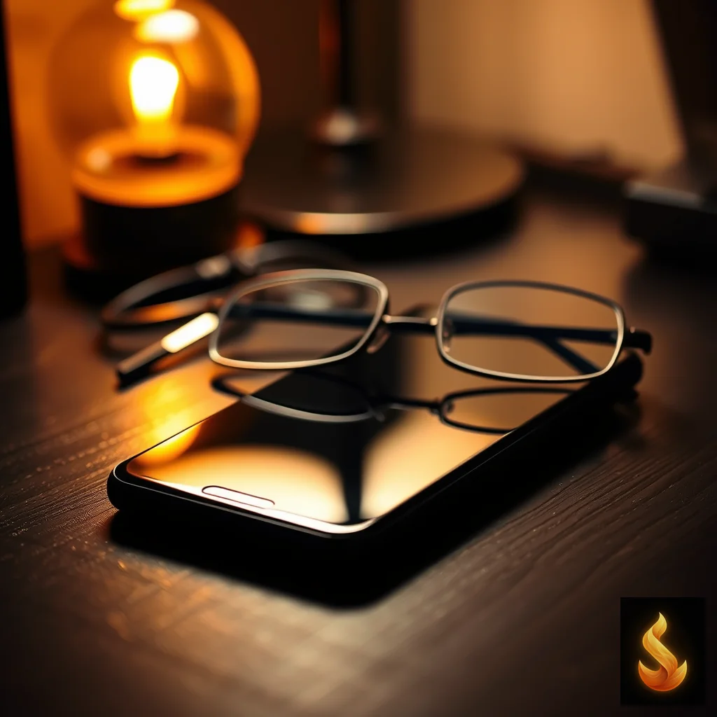 A dimly lit desk at night with a phone and glasses, illustrating the late-night mental replay of confusing relationship conversations.