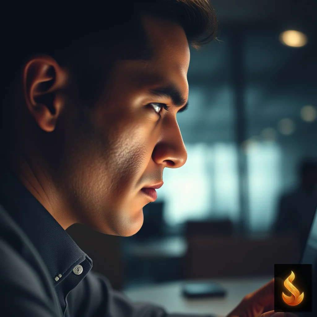 A professional intensely focused on a laptop screen, illustrating the hyper-monitoring trap of micromanagement.