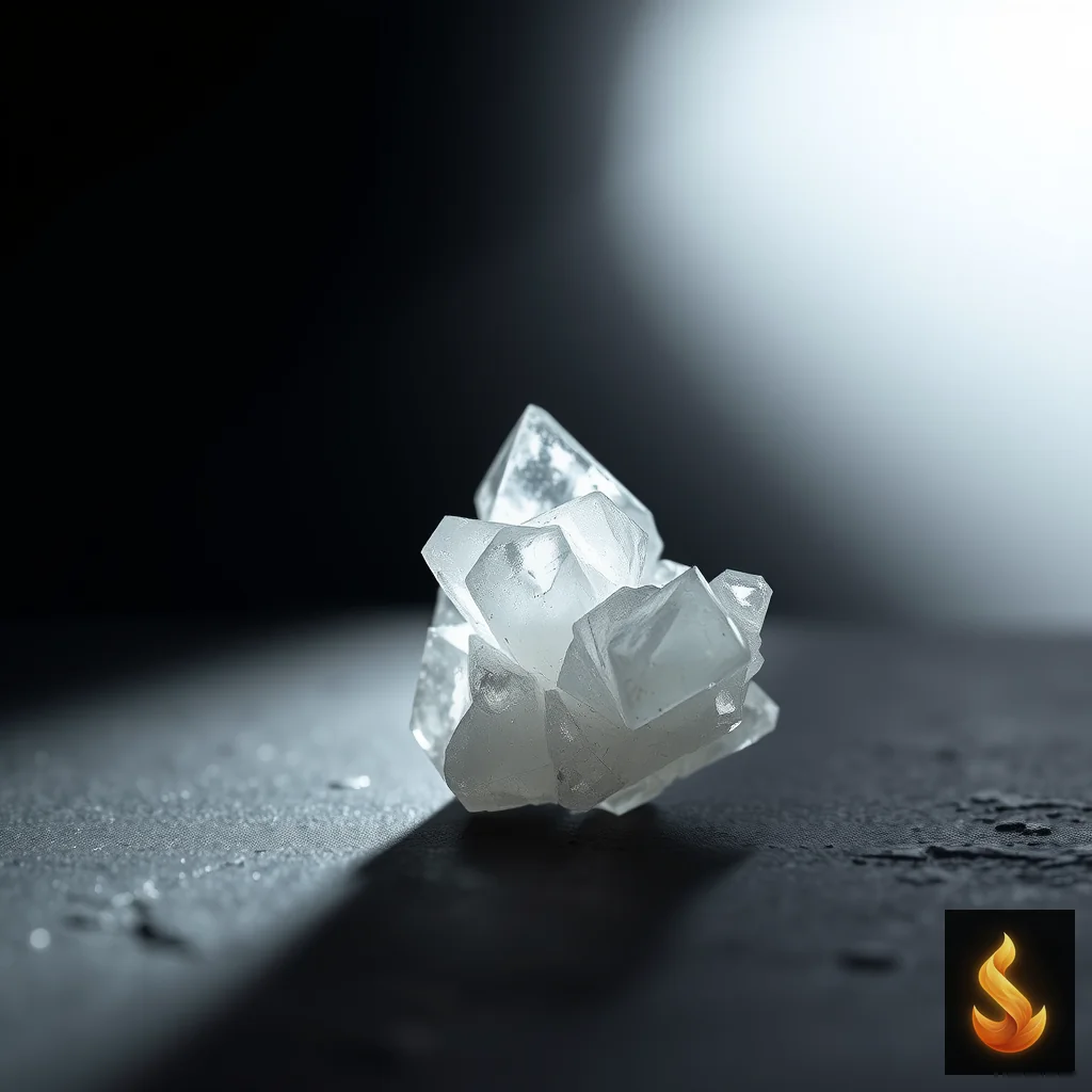 An intricate translucent crystal structure symbolizing layered psychological defenses and protective emotional adaptations.