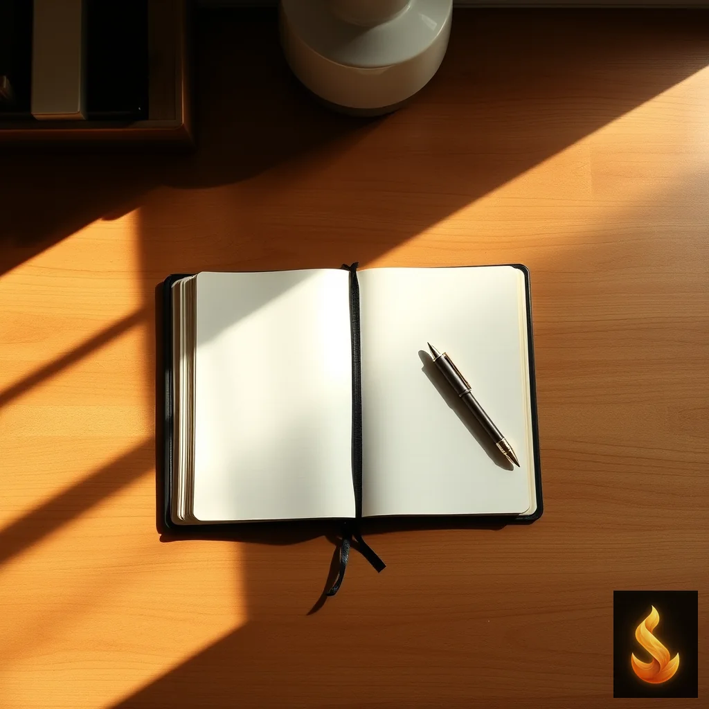 An open journal on a wooden desk, illustrating structured self-reflection and mapping cognitive patterns of retroactive jealousy.