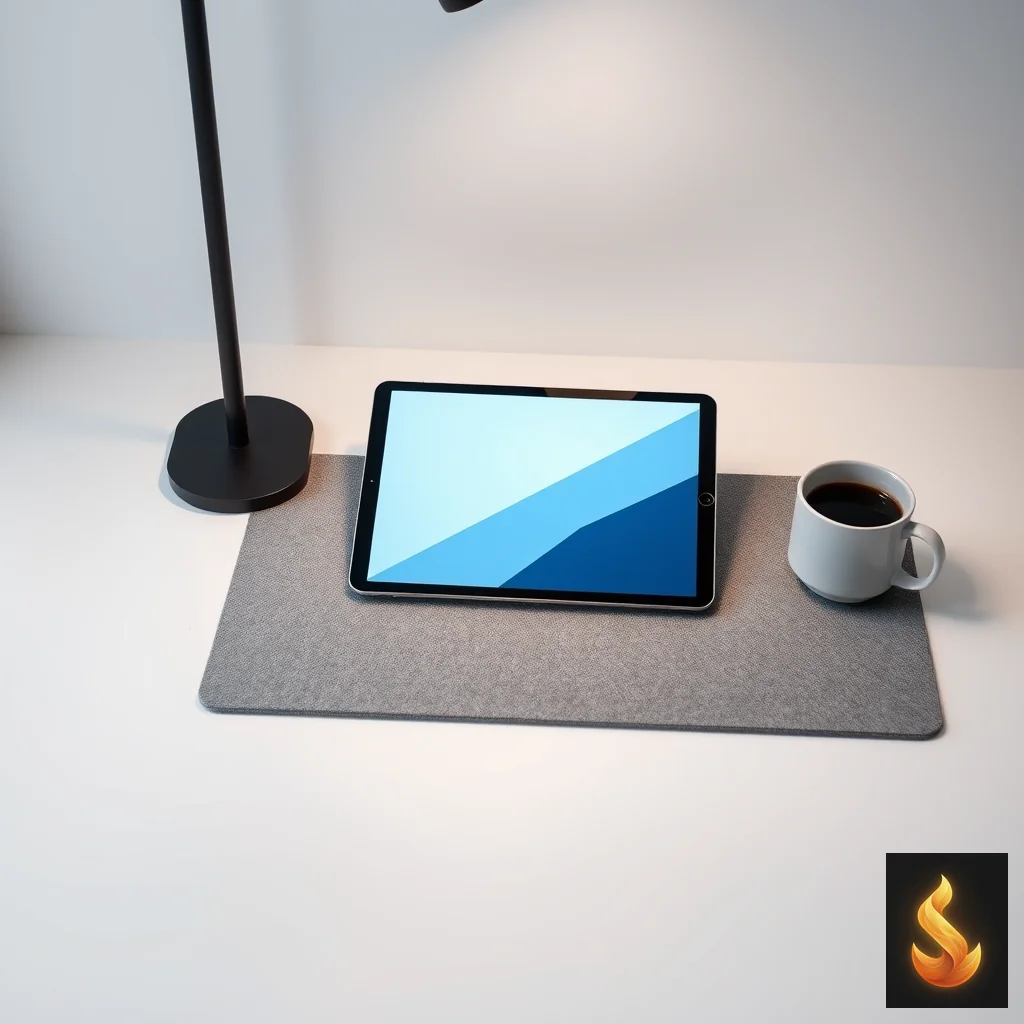 A sleek tablet on a desk mat, representing the private self-assessment framework used to map rumination patterns.