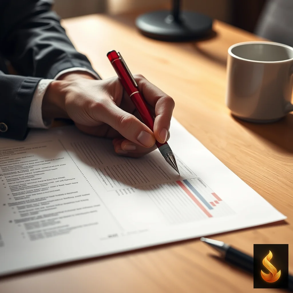 A person reviewing and correcting a document with a red pen, representing the boundary between high standards and destructive control.
