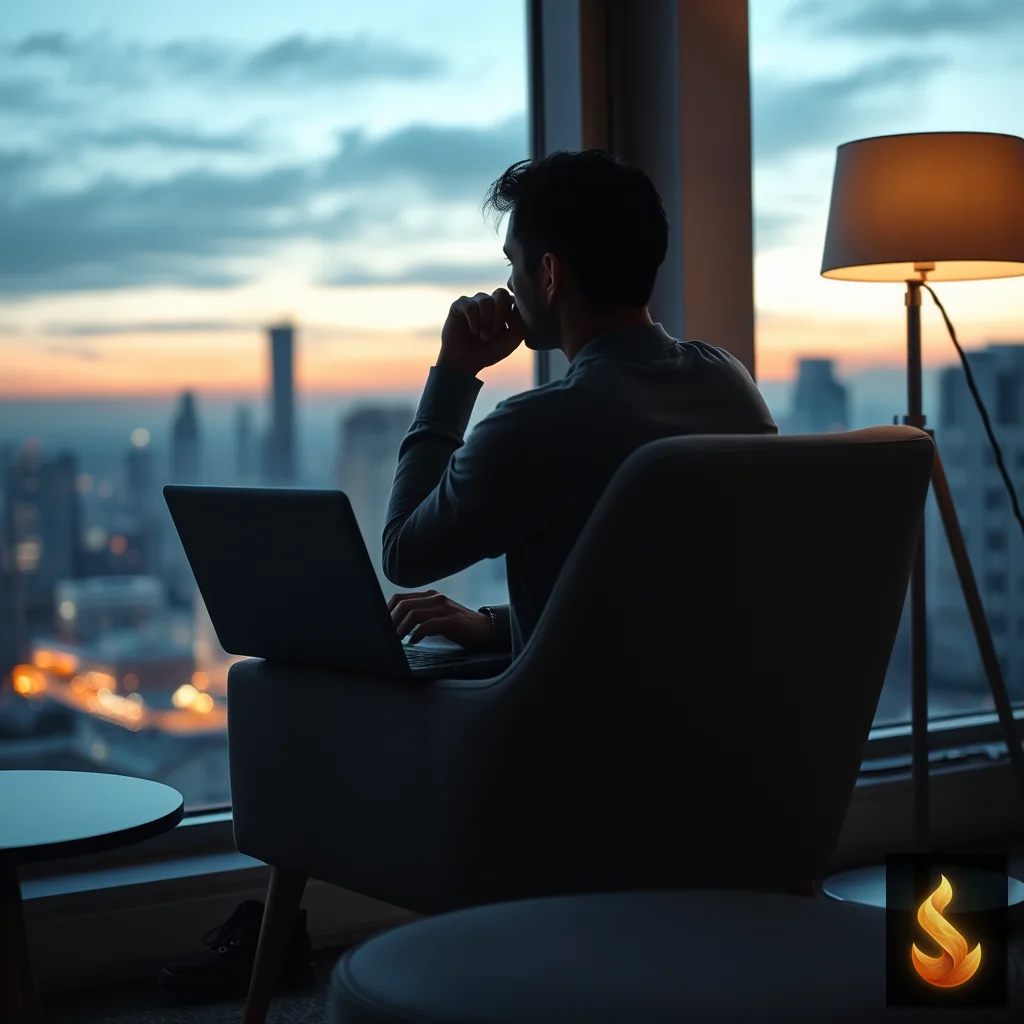 A professional resting near a window with a closed laptop, illustrating the transition toward trusting others and tolerating uncertainty.