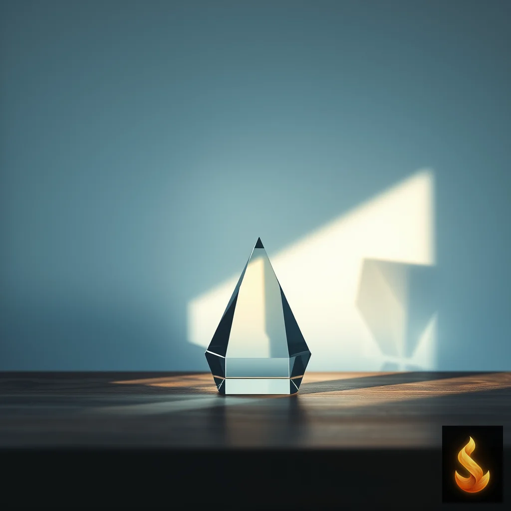 A glass prism refracting light to visually represent the shifting perspectives caused by cognitive distortion and gaslighting.