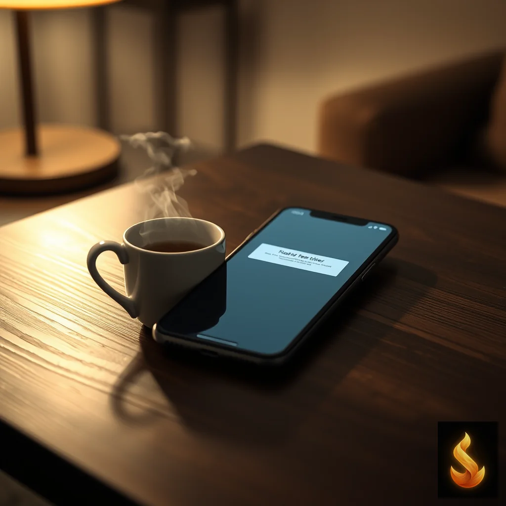 A smartphone resting on a wooden table, symbolizing the hyper-vigilant monitoring of communication cues in relationships.