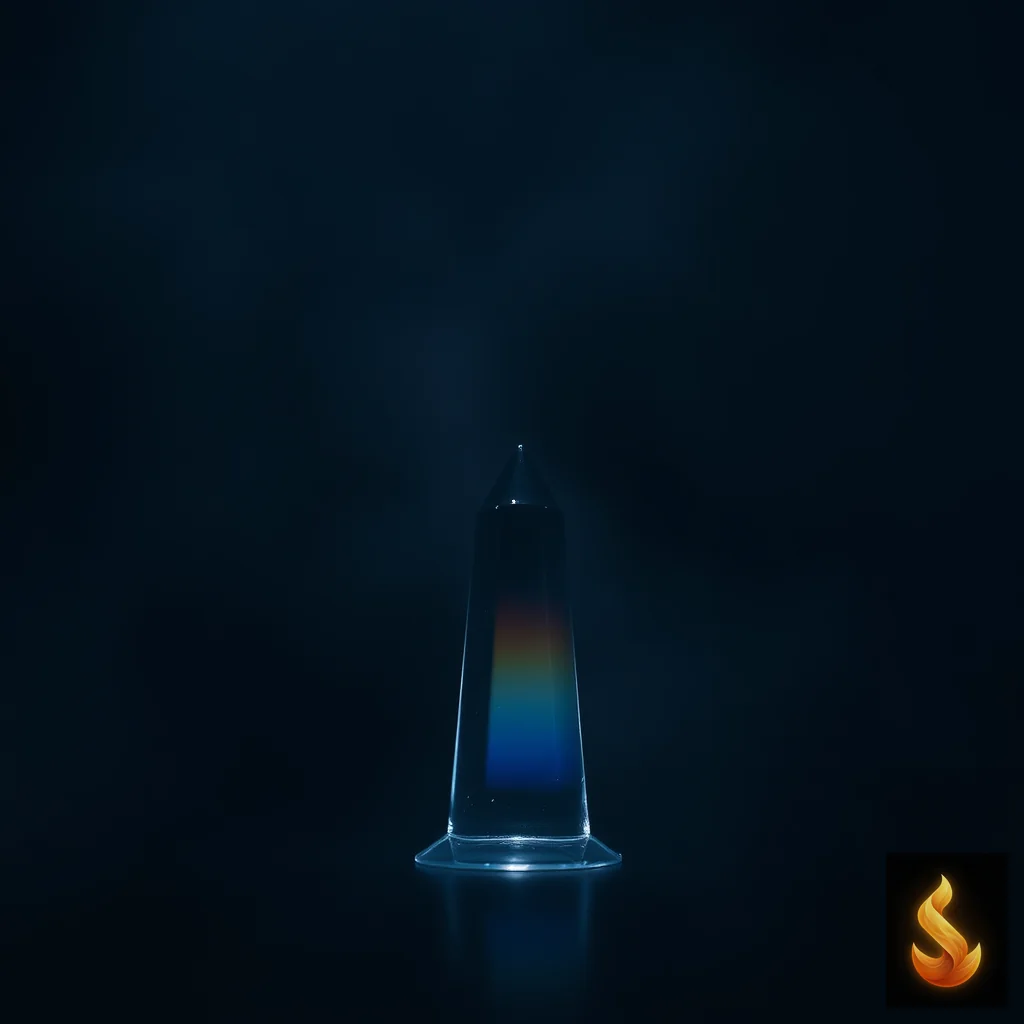 A refracting glass prism illustrating the hazy reality distortion and self-doubt following intense arguments.