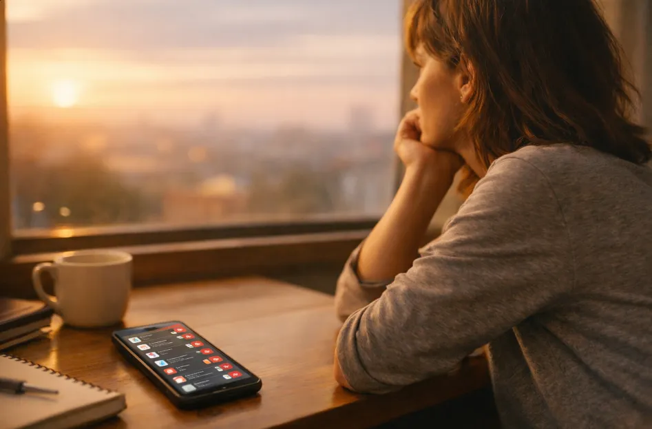 Person at desk looking exhausted and overwhelmed